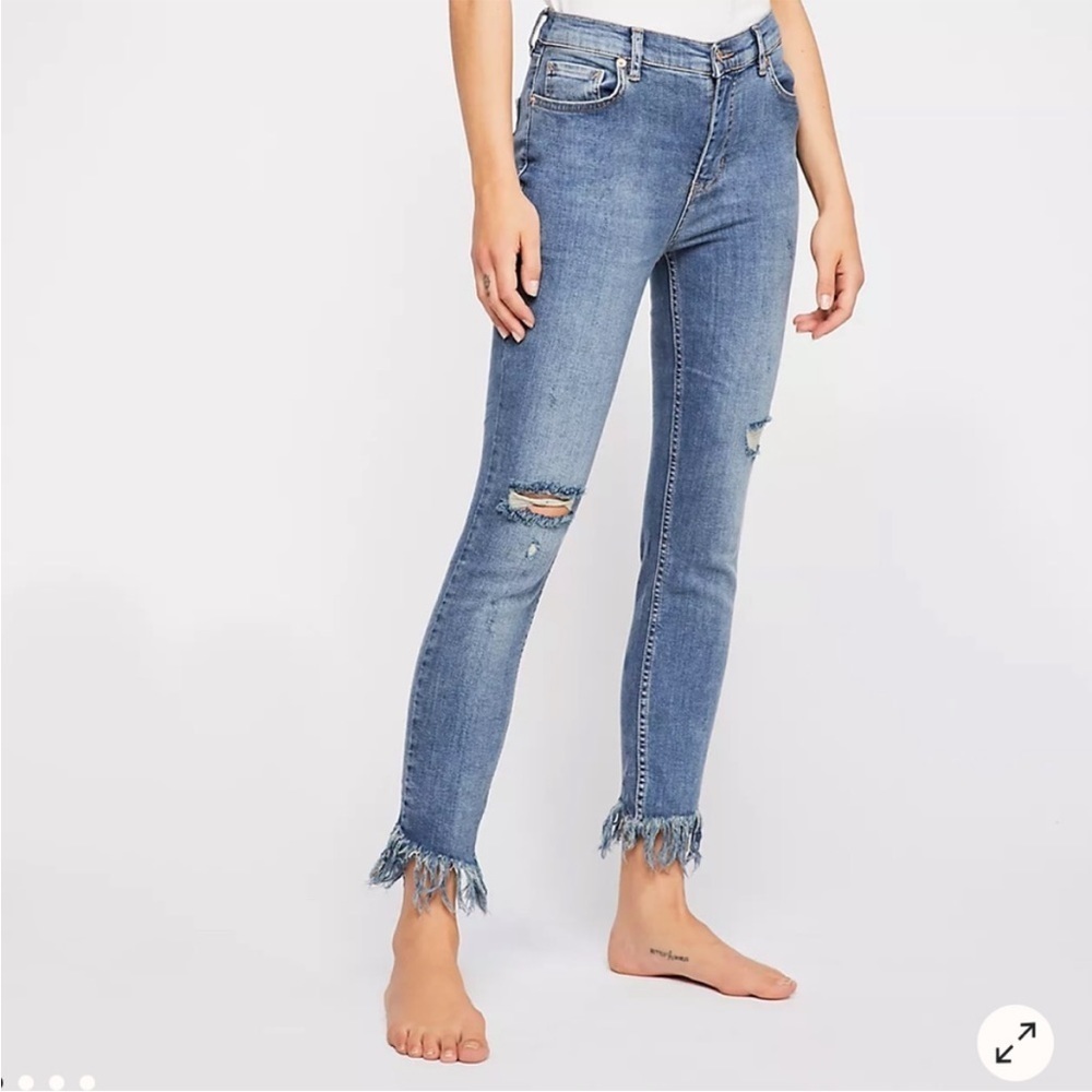 Womens Free People Fringe Jeans